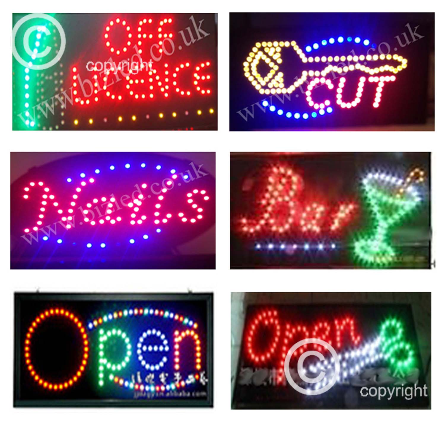 2 Mode Off Licence Key Cut Nails Bar Open and Open Barber Flashing led new window Shop