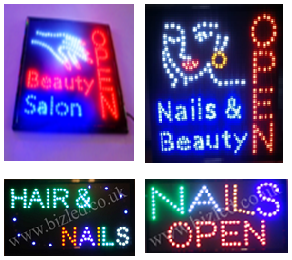 Beauty Salon Nails Beauty Hair and Nails Nails Flashing led window Shop signs-2 mode