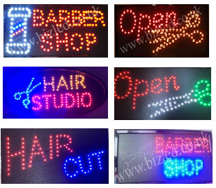 Barber shop Open scissors Hair studio Hair cut Flashing led window Shop signs-2 mode