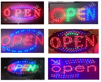 Open Flashing led window Shop signs-2 mode