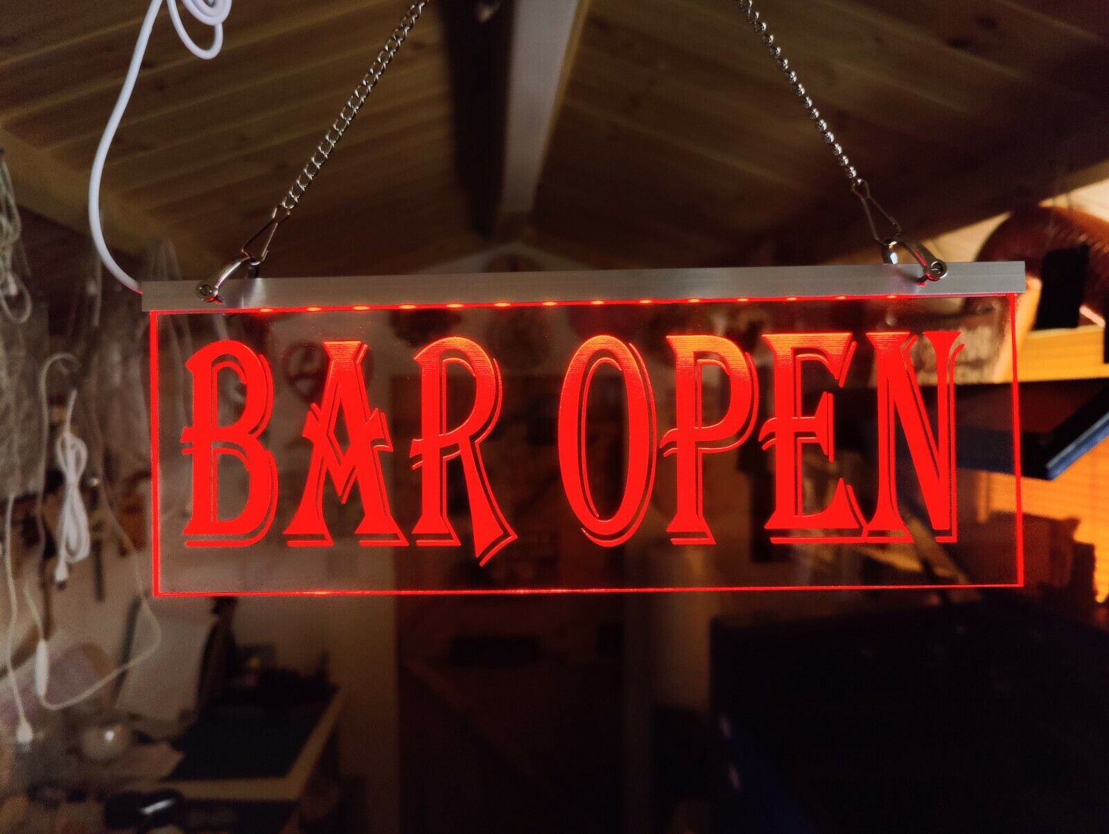 Led Bar sign - Bar open neon mancave garden bar