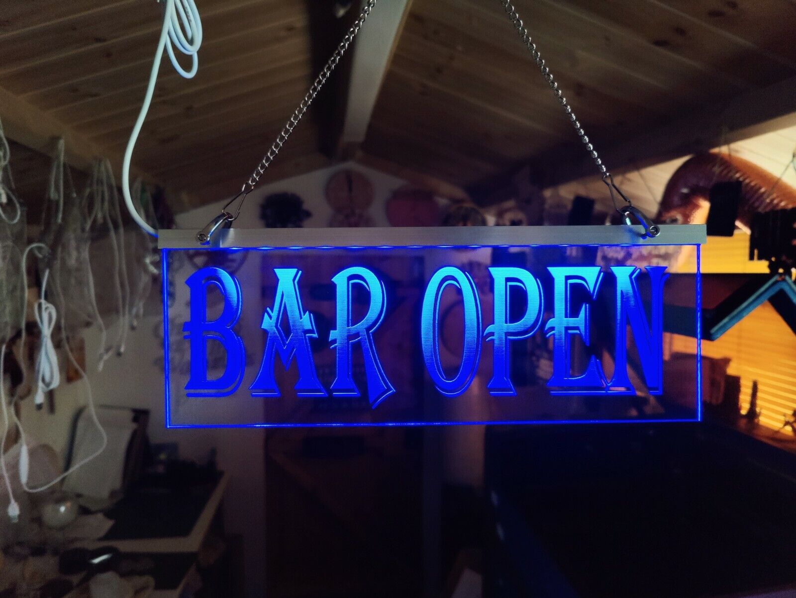 Led Bar sign - Bar open neon mancave garden bar
