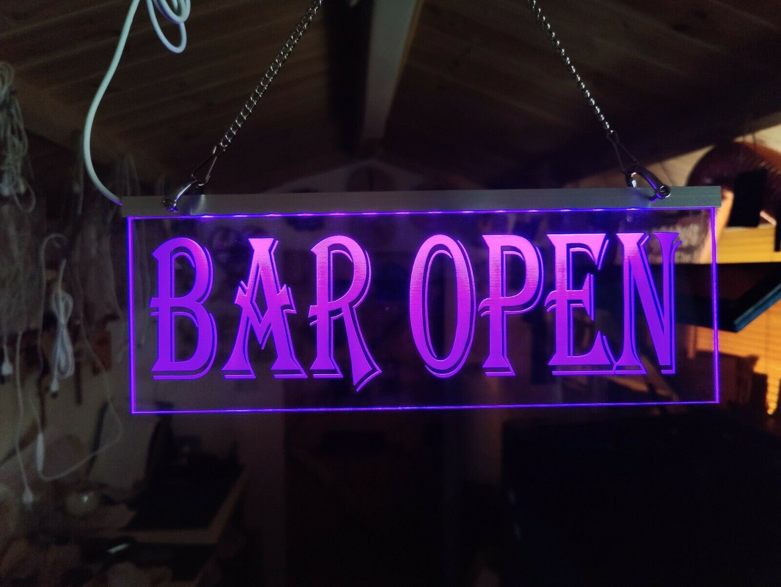 Led Bar sign - Bar open neon mancave garden bar