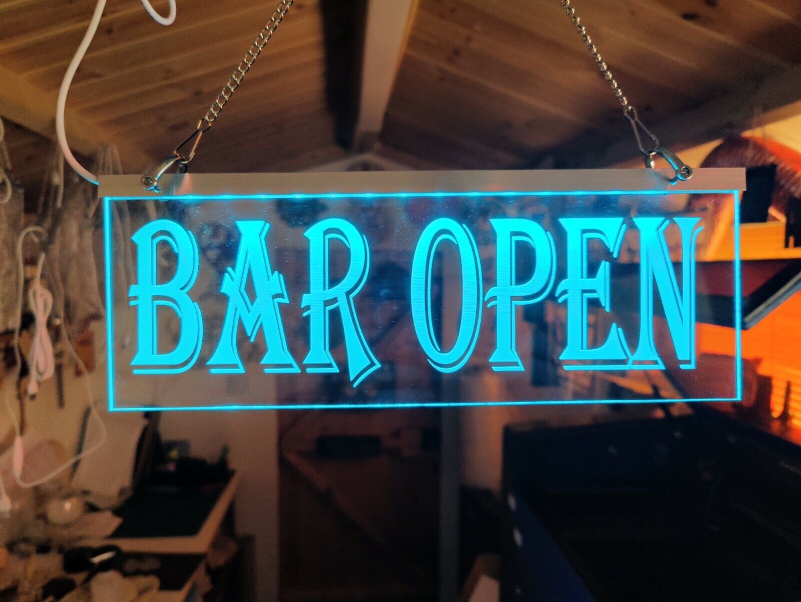Led Bar sign - Bar open neon mancave garden bar