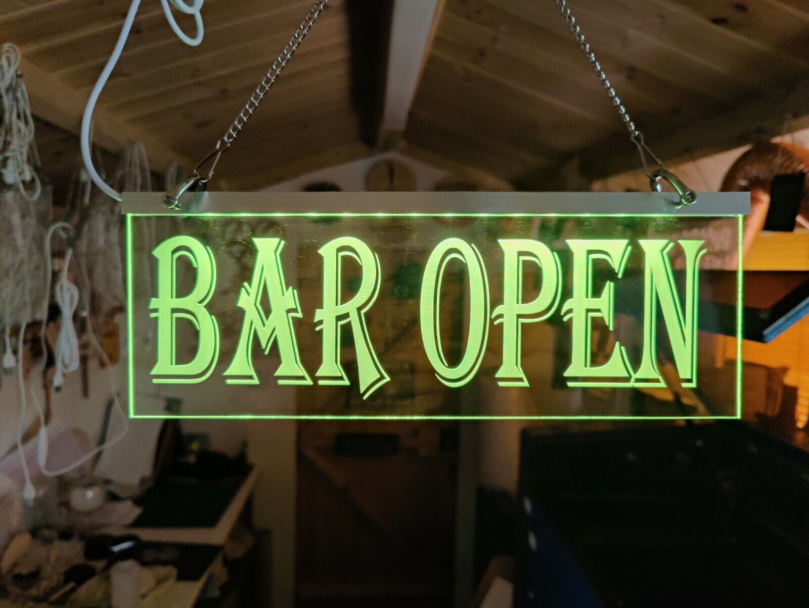 Led Bar sign - Bar open neon mancave garden bar