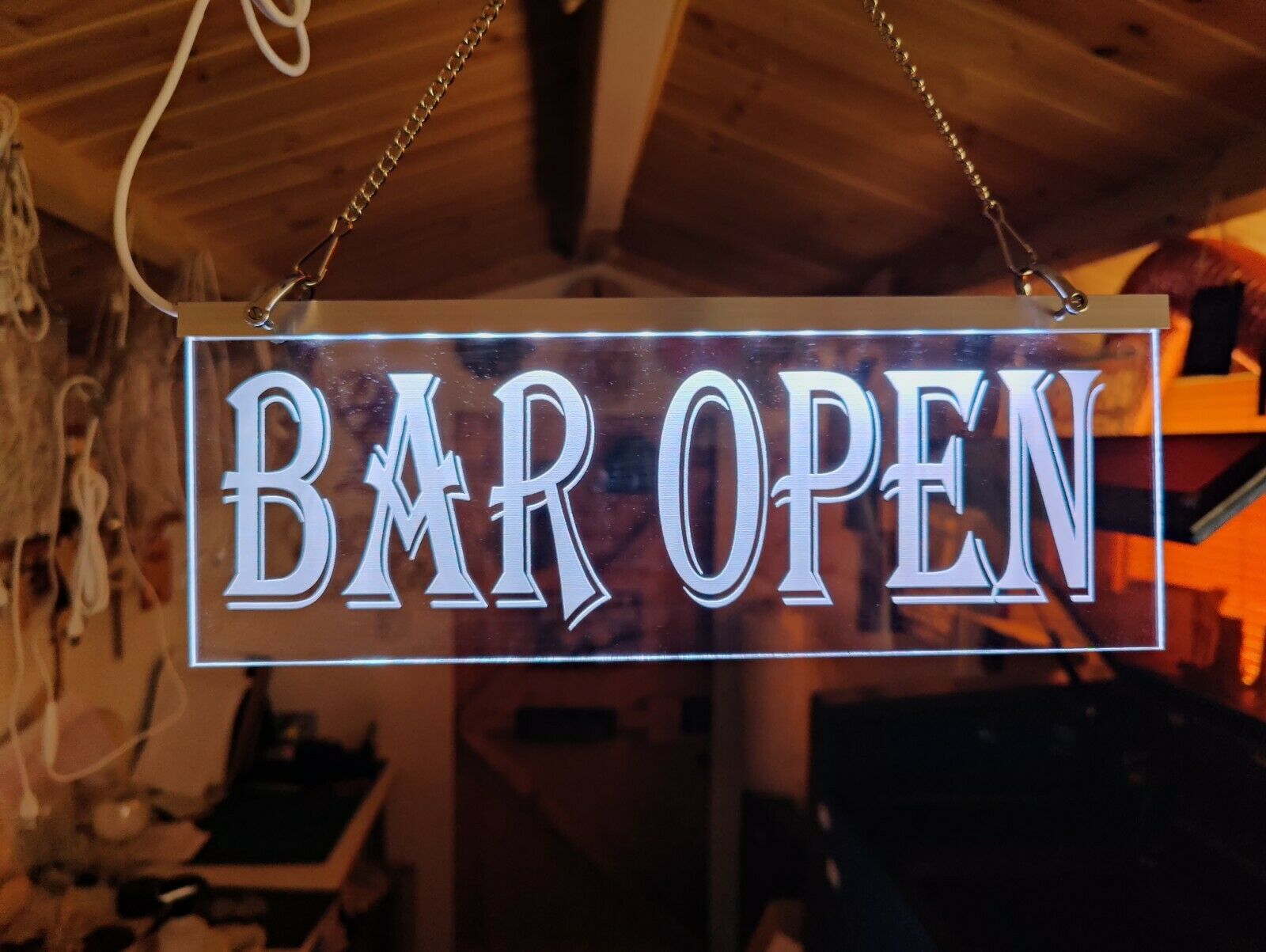Led Bar sign - Bar open neon mancave garden bar