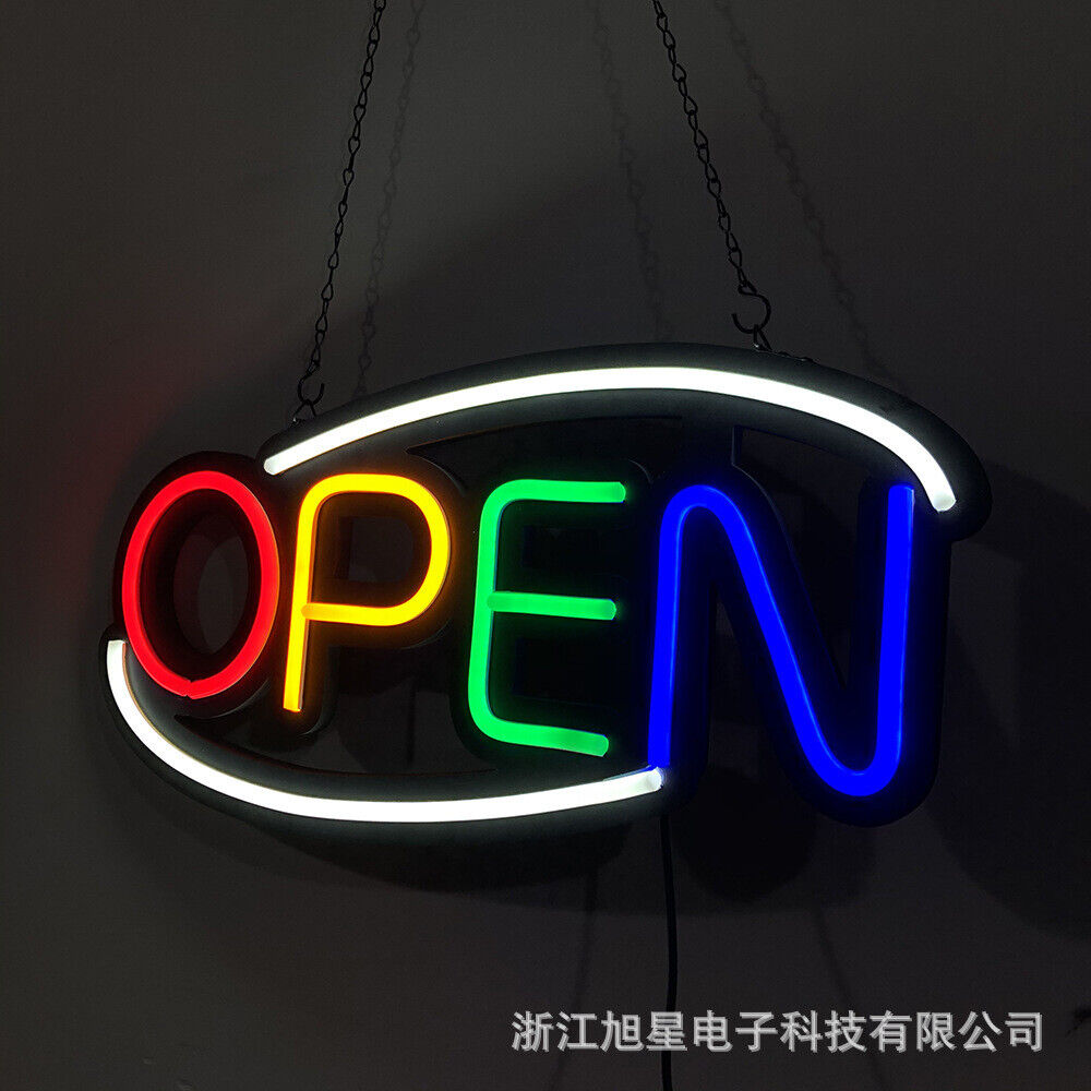 UK Top Quality Super Bright LED OPEN Shop Sign Neon Display Window Hanging Light