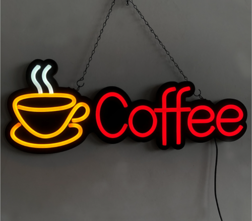 Top Quality Super Bright LED Coffee Shop Sign Neon Display Window Hanging Light
