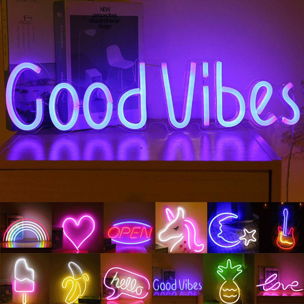 Neon Sign Light LED Wall Lights Visual Art Bar Lamp Kids Room Night Light Decor