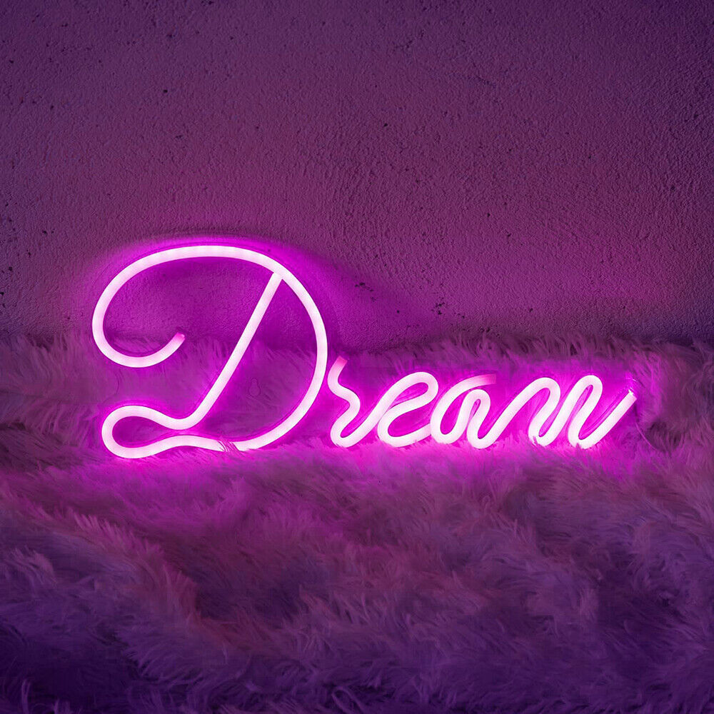 USB/Battery LED Neon Sign Light Wall Hanging Kids Bedside Lamp Lighting Decor UK