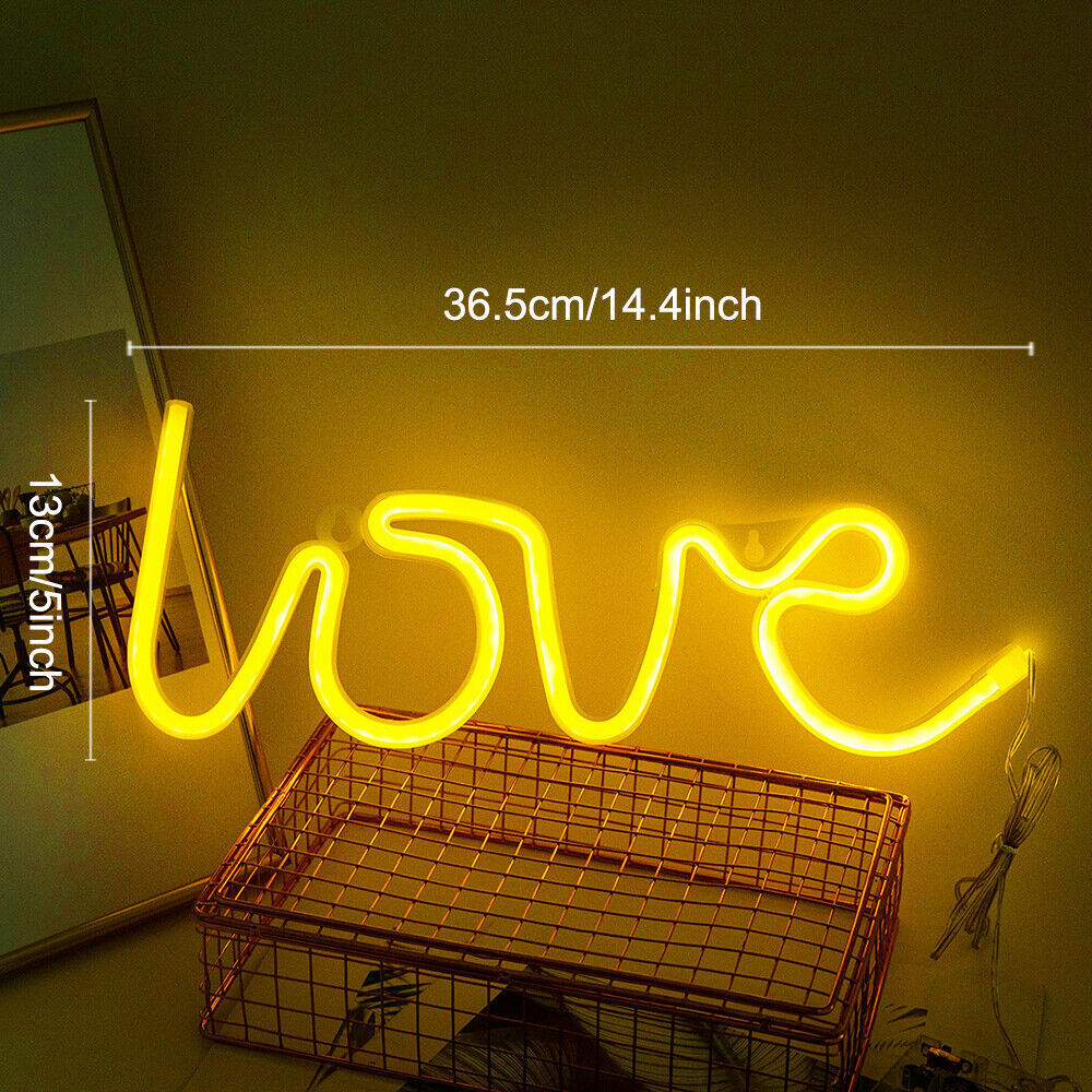 USB/Battery LED Neon Sign Light Wall Hanging Kids Bedside Lamp Lighting Decor UK