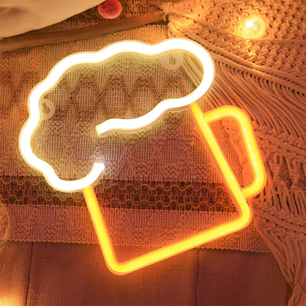 USB/Battery LED Neon Sign Light Wall Hanging Kids Bedside Lamp Lighting Decor UK