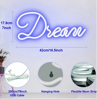 USB/Battery LED Neon Sign Light Wall Hanging Kids Bedside Lamp Lighting Decor UK