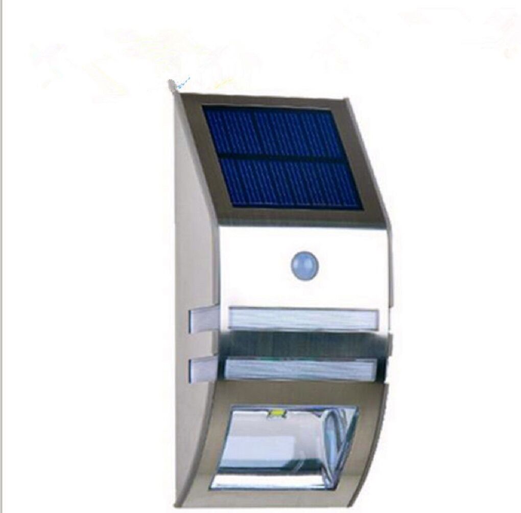 SW Solar Powered Bright Led Wireless PIR Motion Sensor Security Steps Wall Light