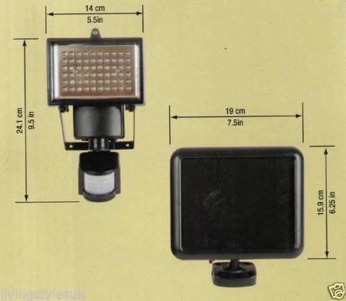 SOLAR POWER 60 LED RECHARGEABLE PIR MOTION SENSOR SECURITY LIGHT OUTDOOR GARDEN