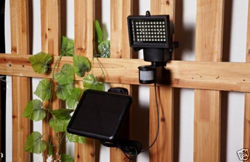 SOLAR POWER 60 LED RECHARGEABLE PIR MOTION SENSOR SECURITY LIGHT OUTDOOR GARDEN