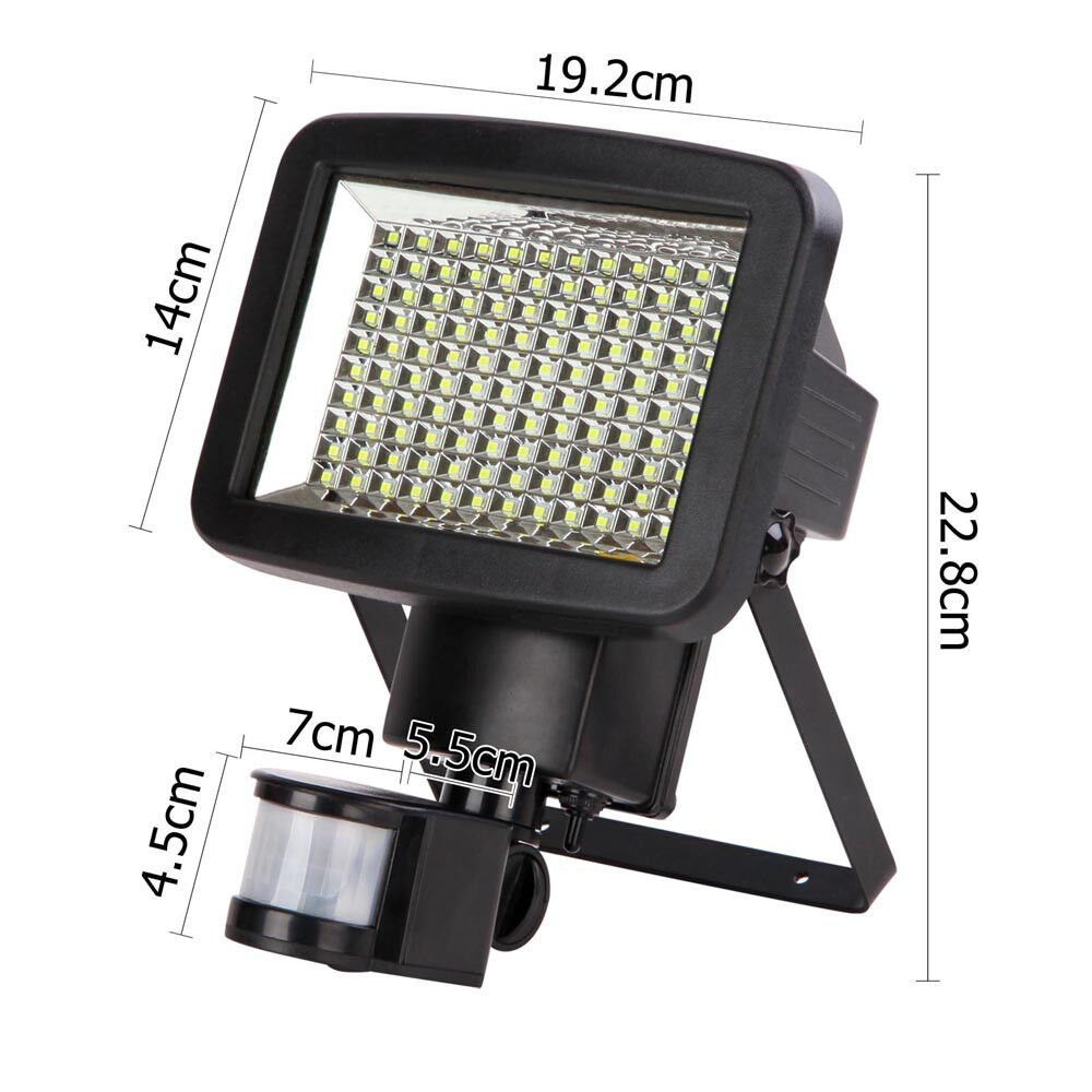 120 LED SOLAR POWER RECHARGEABLE PIR MOTION SENSOR SECURITY LIGHT OUTDOOR GARDEN