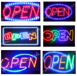 QUALITY FLASHING  Open  LED new window shop signs –several functions