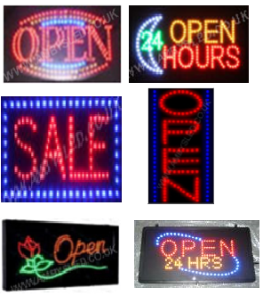 QUALITY FLASHING  Sale Open 24 hours Open  LED new window shop signs –several functions